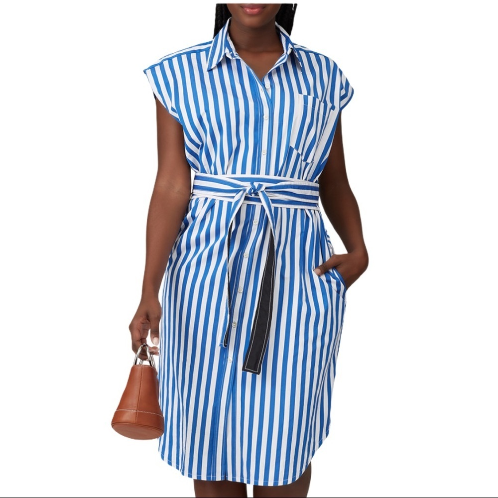 DEREK LAM  wrap button down dress stripe - Picture 4 of 5